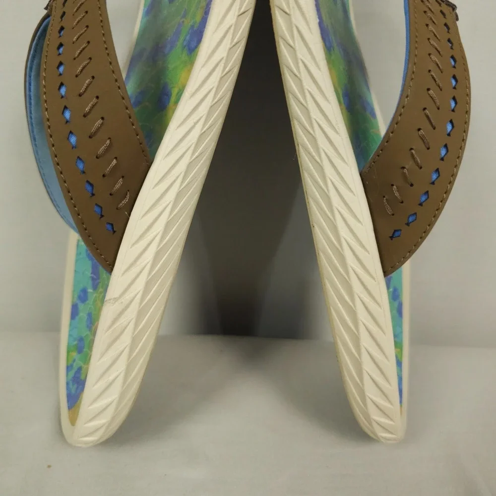 Korkers De Young Fish Flip Tarpon Sandals Men 10 Brown Flip Flop Kling On Deck